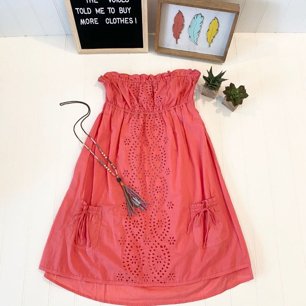 ❤️Women's Iris Basic Strapless Eyelet Lace Dress M/L